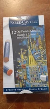 Faber Castell Metallic Oil Pastels Set- 12 Colors-High Pigment/Acid Free
