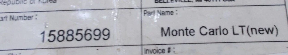 Fits; Chevrolet " MONTE CARLO LT " Decklid Trunk Emblem Nameplate 2006 2007 - Image 4 of 4