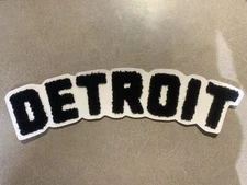 CUSTOM MADE Chenille Detroit Patch- Black & White