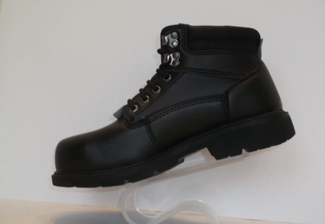 Men’s Brahma Gus leather wide width Steel Toe Laced Work black boots  sz 7W Brahma Men main image 3
