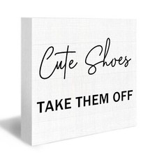 Cute Shoes Take Them off Wood Box Sign, Please Take Your Shoes off Sign Desk ...