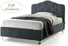 LETTO IMBOTTITO BARBARA IN TESSUTO 1PIAZZA  E MEZZA C/SENZA RETE CONTENITORE 