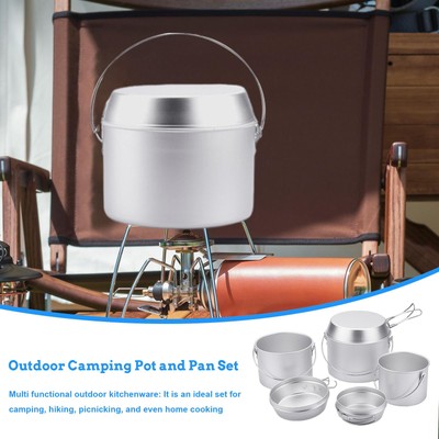 Camping Pot and Pan Set Outdoor Cookware Kit for Hiking well made
