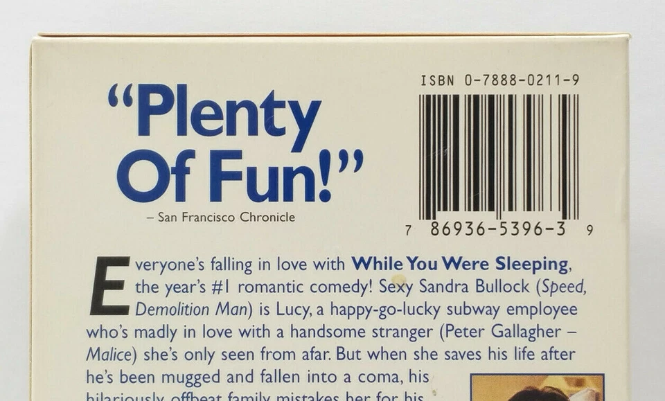 While You Were Sleeping (VHS, 1995) Sandra Bullock Bill Pullman TESTED WORKS - Image 4 of 4