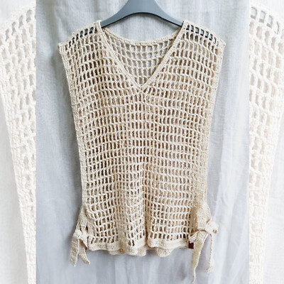 Handmade Men Crochet Mesh Shirt Muscle Workout Sleeveless Top