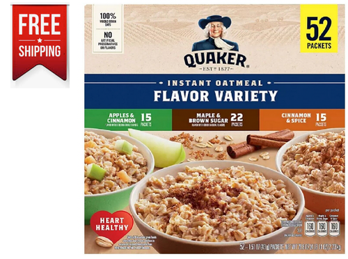 Quaker Instant Oatmeal Variety Pack 78.8 oz., 52 pk.