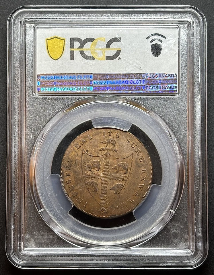 1793 Great Britain - Birmingham 1/2 Penny Conder Token, DH-50, PCGS MS 62 BN. - Image 4 of 4