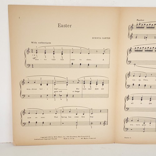 Vintage 1951 Ostern Klavier Noten von Buenta Carter - Bild 6 von 14