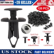 120PCS 8mm Bumper Clips Car Hole Retainer Rivets Fastener Fender Push Pin USA