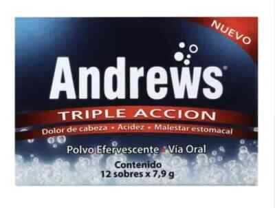 SAL / DE / AMDREWS / TRIPLE / ACCION /AZUL / 12 .  Sobres