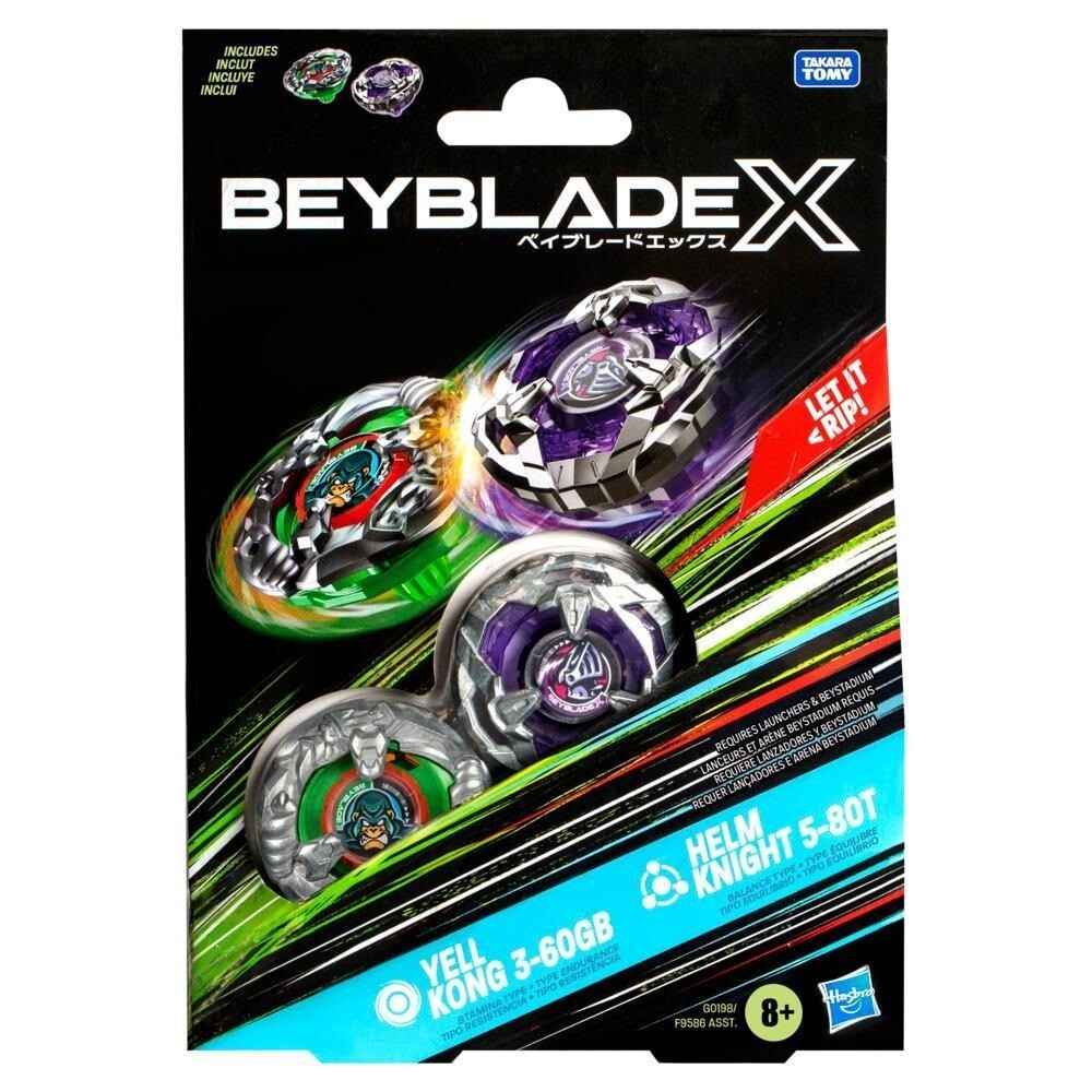 Beyblade X Yell Kong 3-60GB and Helm Knight 5-80T Top Dual Pack