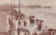 Atlantic City NJ New Jersey Boardwalk Edwardian Antique Umbrella Vtg Postcard M4