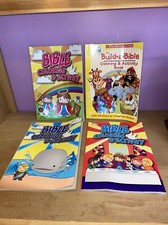 Lot Of 4 BIBLE Coloring and Activity Books Build A Bible Unused 2017