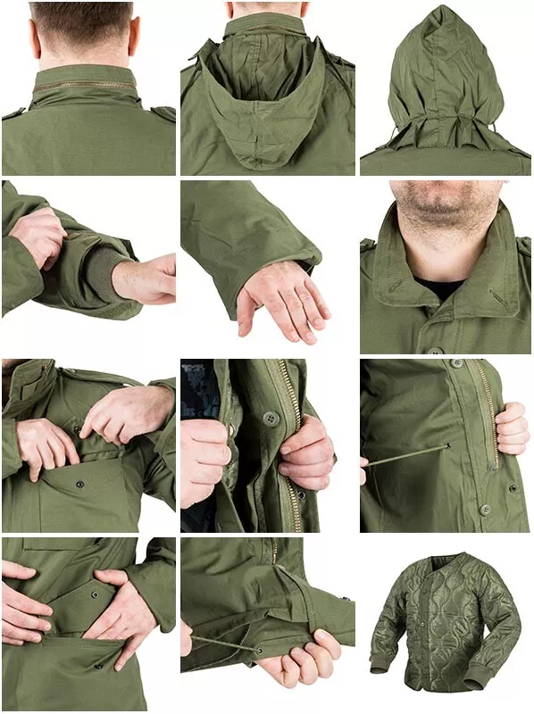 Helikon Tex M65 Jacket US ARMY Oldschool Woodland Military Field Parka Vintage