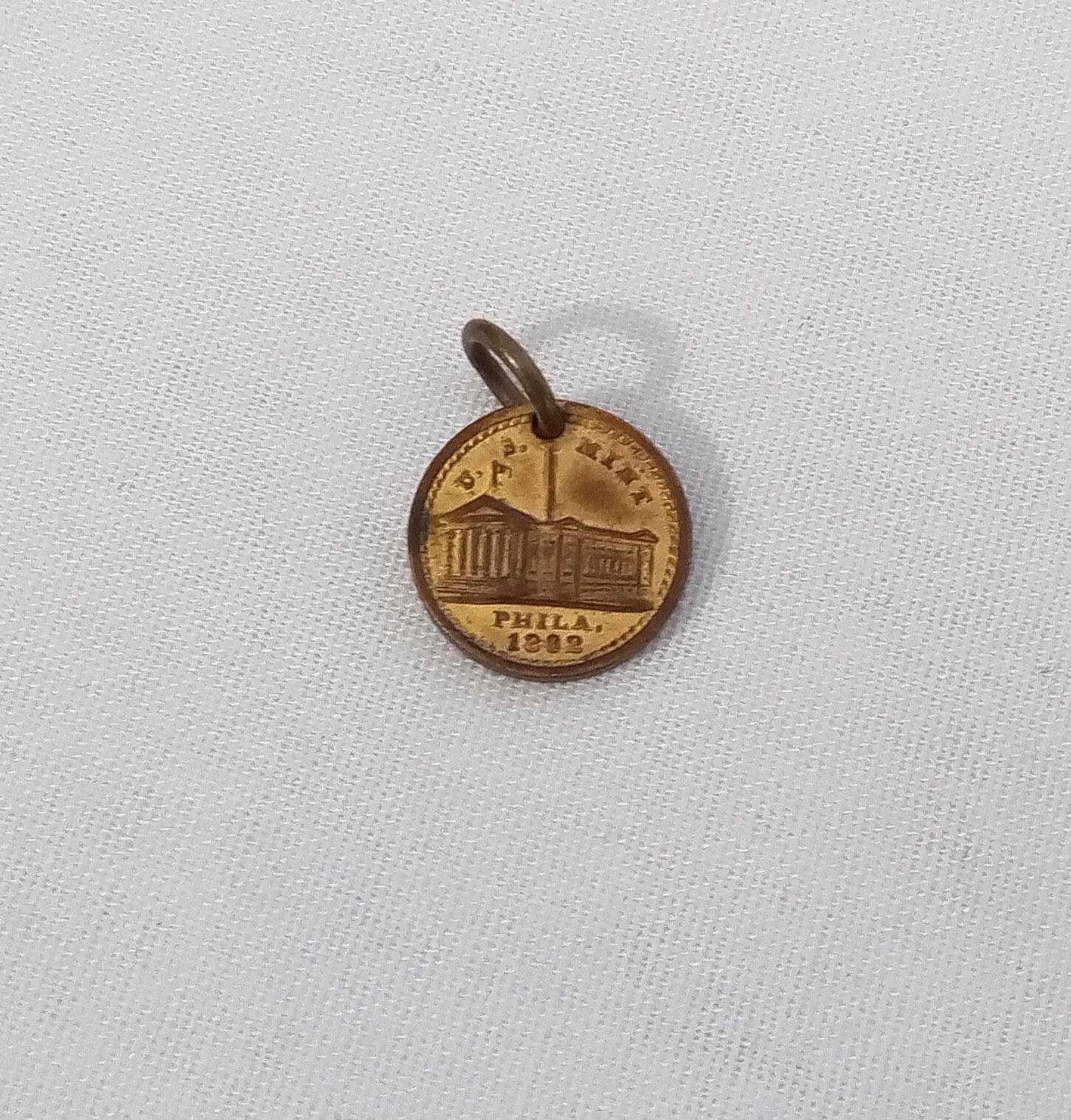 Vintage Miniature Token Medal Charm US Mint 1832 Our Father Lord's Prayer