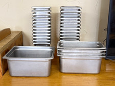 1/3 Size Solid Steam Table Pan Lot - 20 Gauge