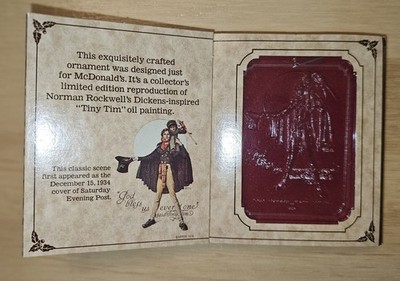 Vintage 1979 McDonalds Tiny Tim Christmas Carol Ornament Norman Rockwell