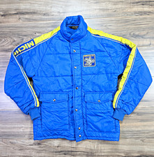 Swingster Michelin Jacket Mens M Blue Vintage Racing Sponsor Puffer Coat
