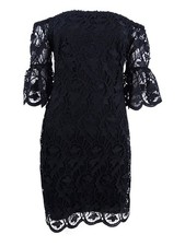 Lauren by Ralph Lauren Women's Off-The-Shoulder Dress (6, Black)
