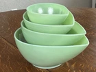 Fire King Jadeite Teardrop Nesting Bowls - Full set of 4