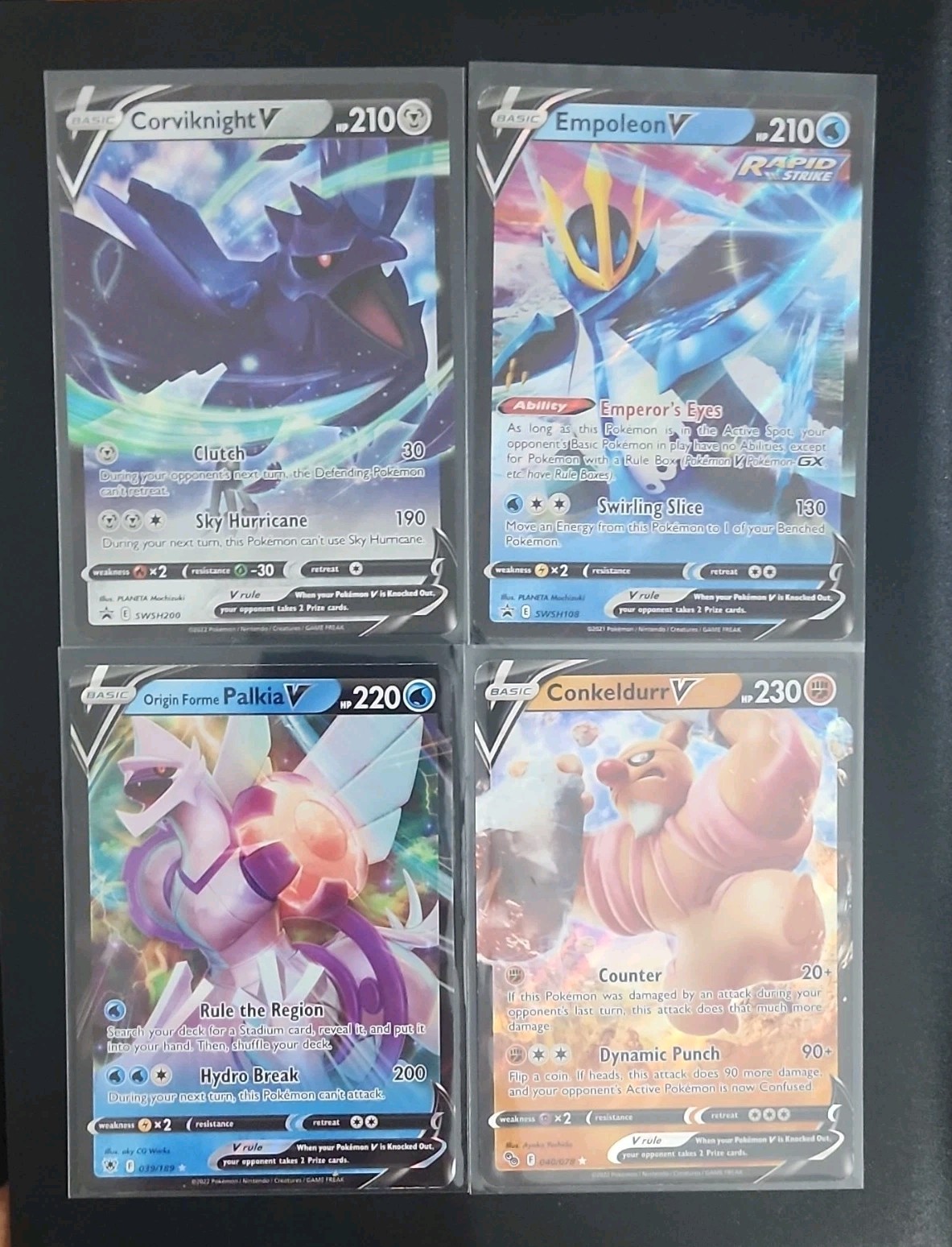 Pokemon TCG Corviknight V Empoleon V Palkia V Conkeldurr V Promo Lot 4 EN
