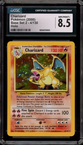 Pokemon Charizard Base Set 2 Holo Rare #4 CGC 8.5