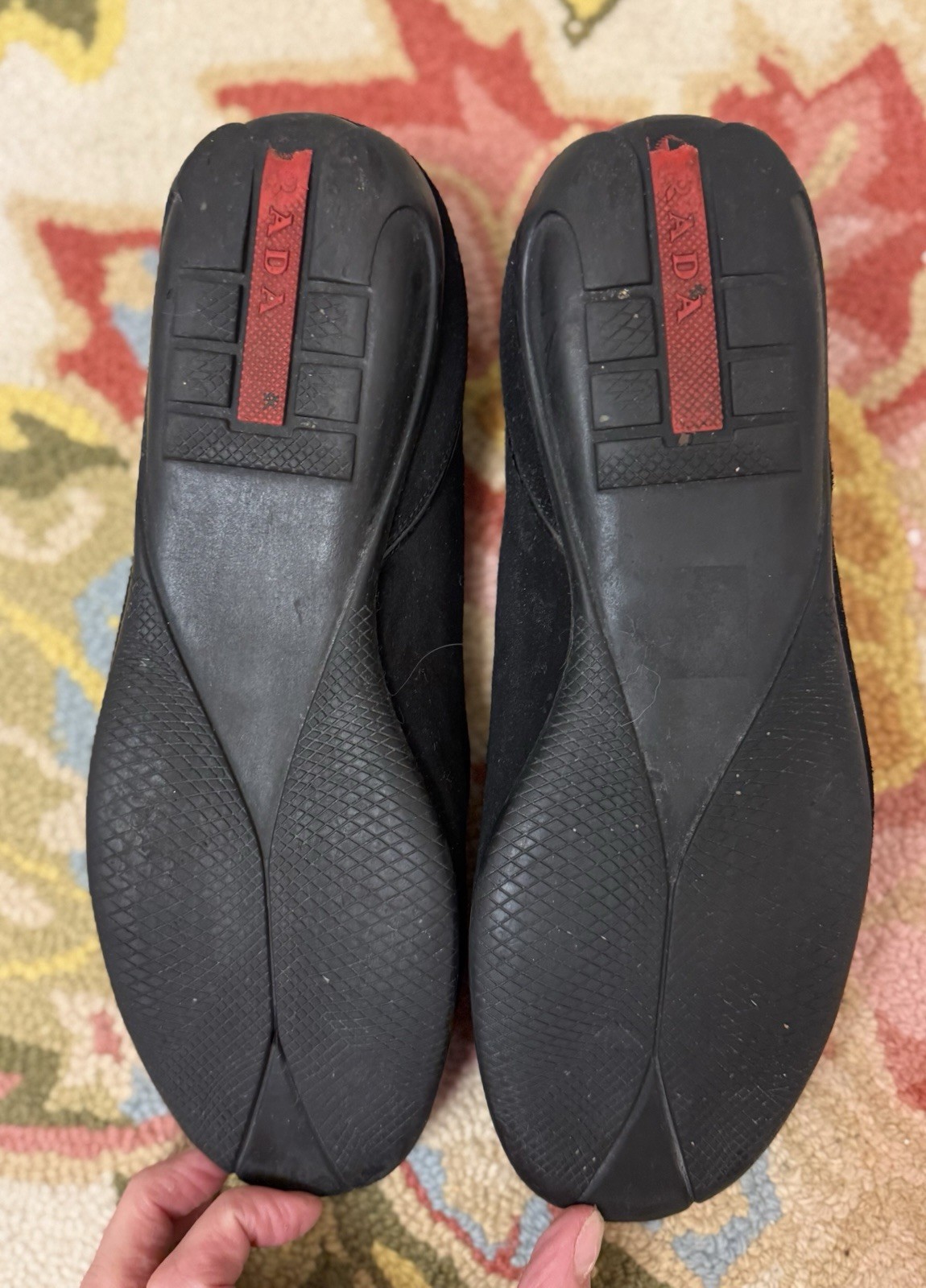 PRADA Vintage Balletcore Black Suede Mary Jane Ballerina Flats - Size 37/7 thumbnail 15