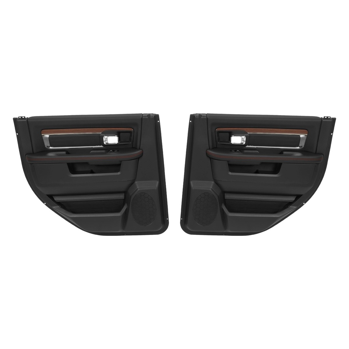 Pair Inner Rear Door Panel Black For 2013-2018 Ram 1500 2500 3500