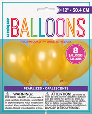 Gold Pearlized Latex Balloons 12" Helium Quality 8 Ct Party Supplies