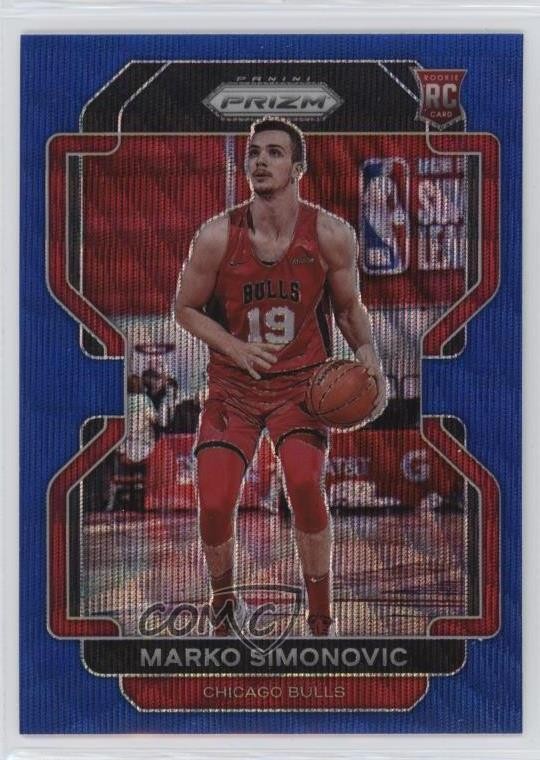 2021-22 Panini Prizm Blue Wave Prizm Marko Simonovic #166 Rookie RC