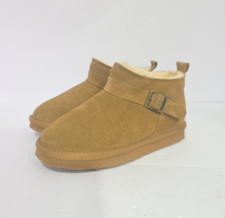 Pawz by Bearpaw Girls Size 1 Youth Amy Suede Boot Hickory Child Faux Fur Lined