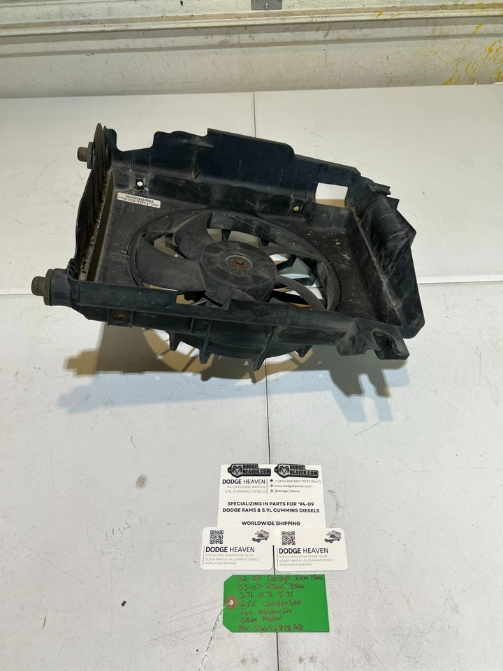 Conjunto de ventilador condensador aire acondicionado Dodge Ram 1500-3500 2002-2008 OEM 55056818AB Foto 3 de 4