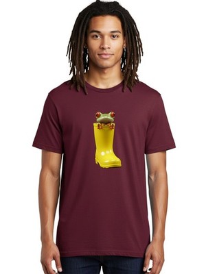 Frog-In-Yellow-Rain-Boot Mens Graphic Tee, 100% Cotton, Casual Summer Wear