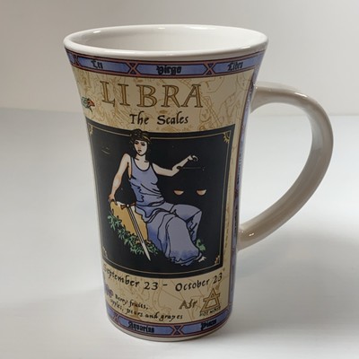 DUNOON ZODIAC LIBRA   6  TALL MUG LARGE LATTE COFFEE MUG DESIGN BY JACK DADD