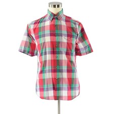 70s Vintage Mens M Plaid Button Front Shirt The Fox Collection