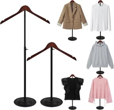 Adjustable T-Shirt Display Stand - 2 Pack Metal Rack for Retail Use