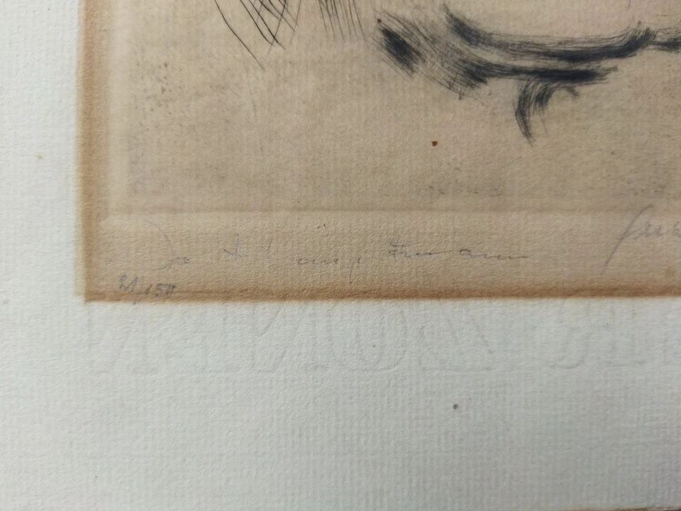 Gerhart Hauptmann Porträt mit AUTOGRAMM ● signierte Radierung von Ivo Hauptmann - Bild 3 von 4