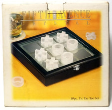 FIFTH AVENUE LTD - Frost Accented Crystal - 10pc. Tic Tac Toe Set - Used