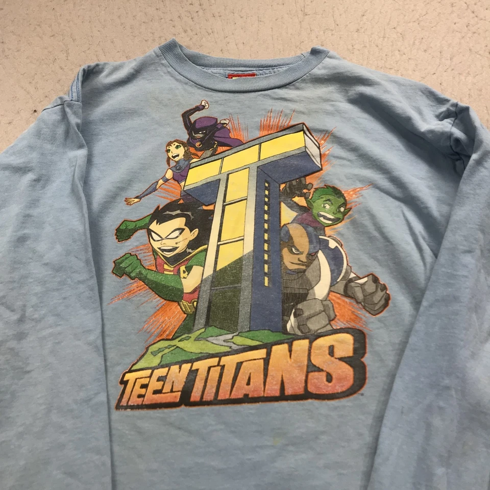 Camisa DE COLECCIÓN Teen Titans Juvenil XL Azul Manga Larga Cartoon Network TV 2005 Foto 3 de 4