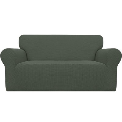 Easy-Going Stretch Loveseat Slipcover 1-Piece Medium Loveseat, Olive Green