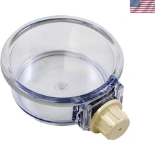 Pet Crock Water Food Dispenser Round In Out Clear 5 Inch 1296ml