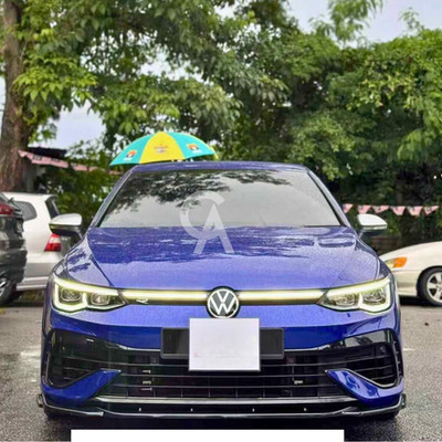 VW Golf R MK8 Glanz Schwarz Front Splitter Body Kit Spoiler 20-24
