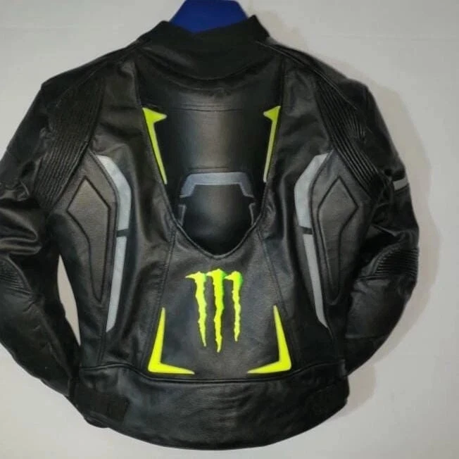 MOTORBIKE COWHIDE LEATHER JACKET MOTORCYCLE JACKET CE APPROVED ARMOUR - Image 2 of 4