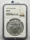 1997 Silver Eagle NGC MS69 Brown Label