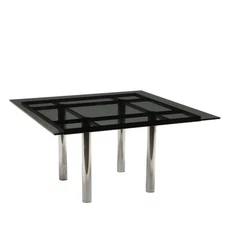 Gavina André Table Vintage Design Tobia Scarpa Metal Glass 1970s Original