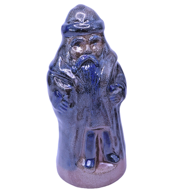 #ad BBP Beaumont Brothers Pottery blue salt glazed Santa Father Christmas 8.5quot; 1992 $28.04