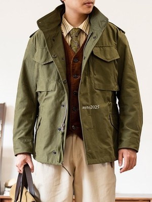 Red Style American Retro Jacket Men's Autumn Work Windbreaker Coats Casual New