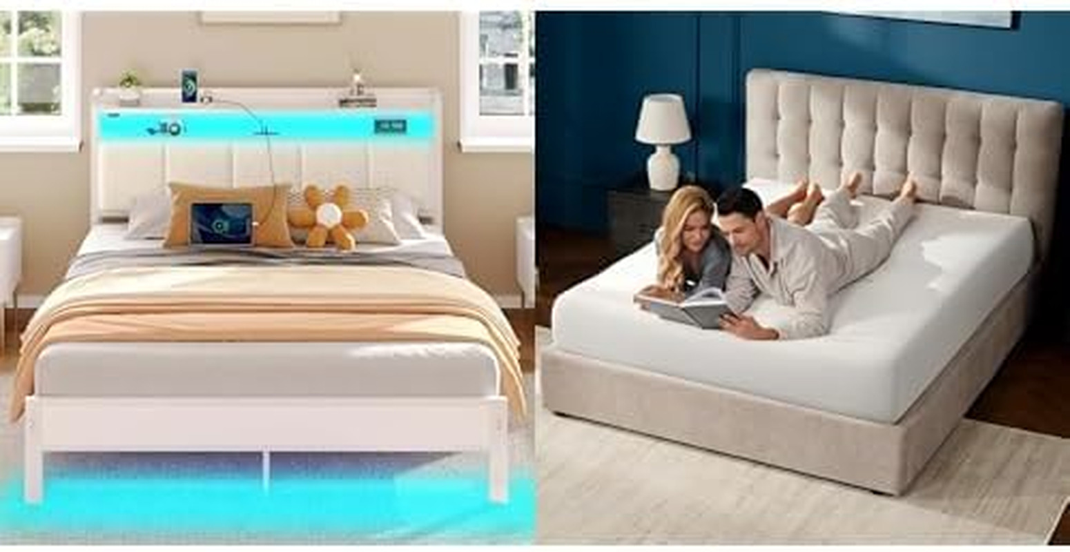 & Gel Memory Foam Mattress With Led & Usb Charging