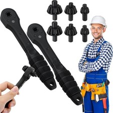 3 in 1 Drill Chuck Ratchet Spanner Ratcheting Chuck Key  Dual-Head Ratchet W...