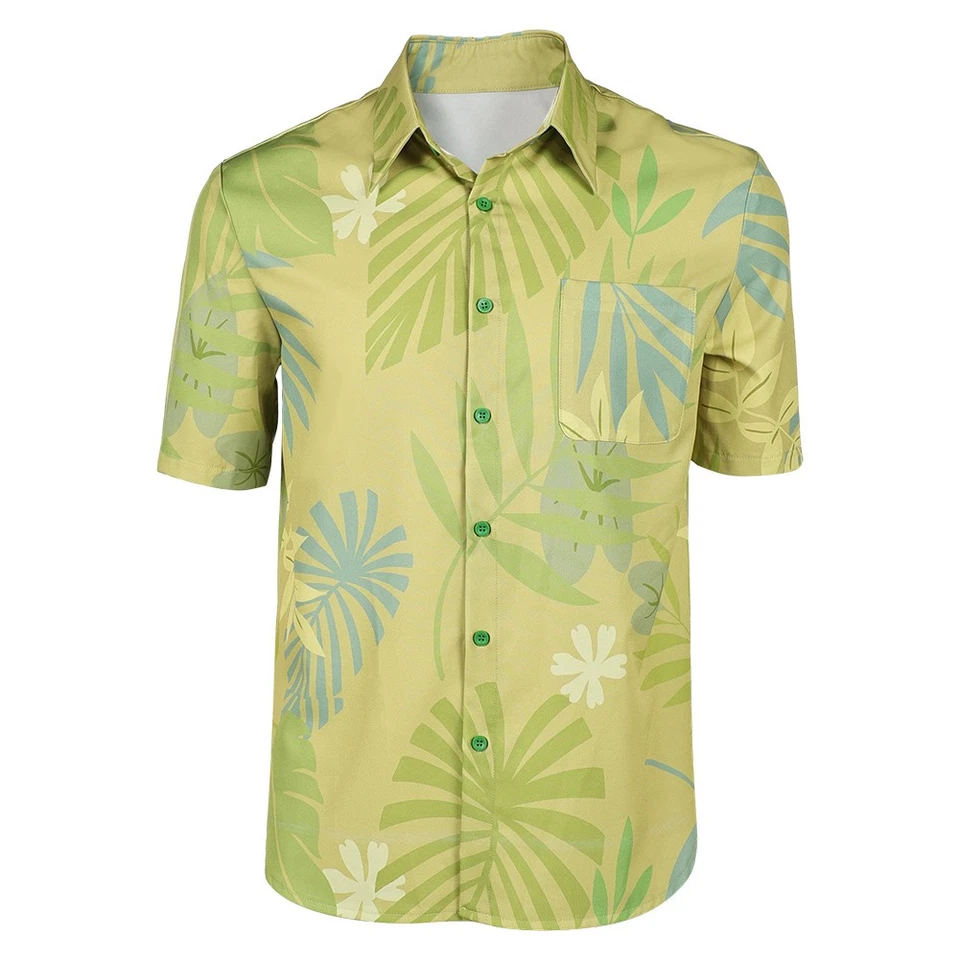 2025 Nick Wilde Disfraz Cosplay Fiesta de Halloween Nick Verde Estampado Camisa y Corbata Foto 3 de 4